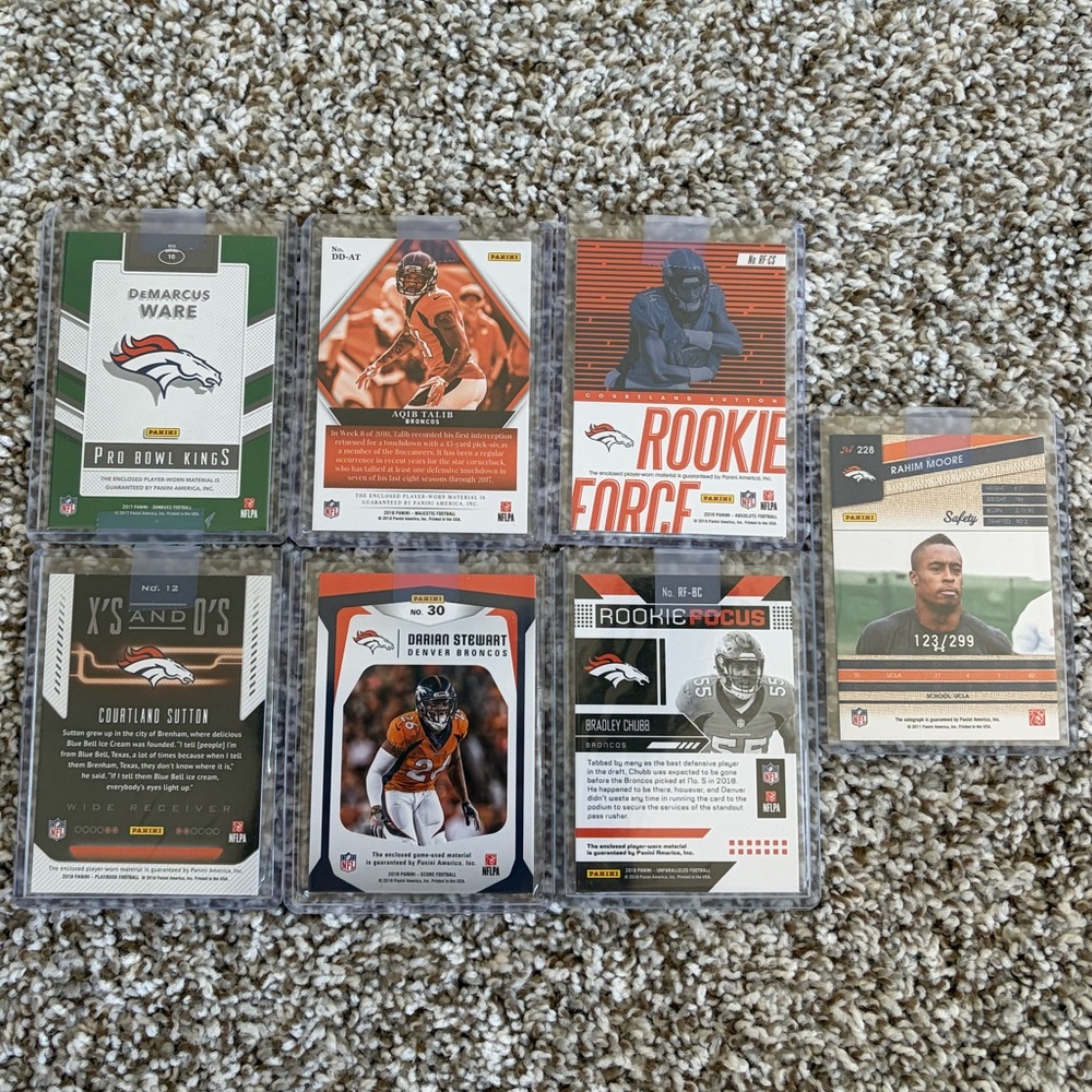 Denver Broncos Trading Cards Bundle With Penny Sleeves and Hard Cover Sleeves - Picture 6 of 10